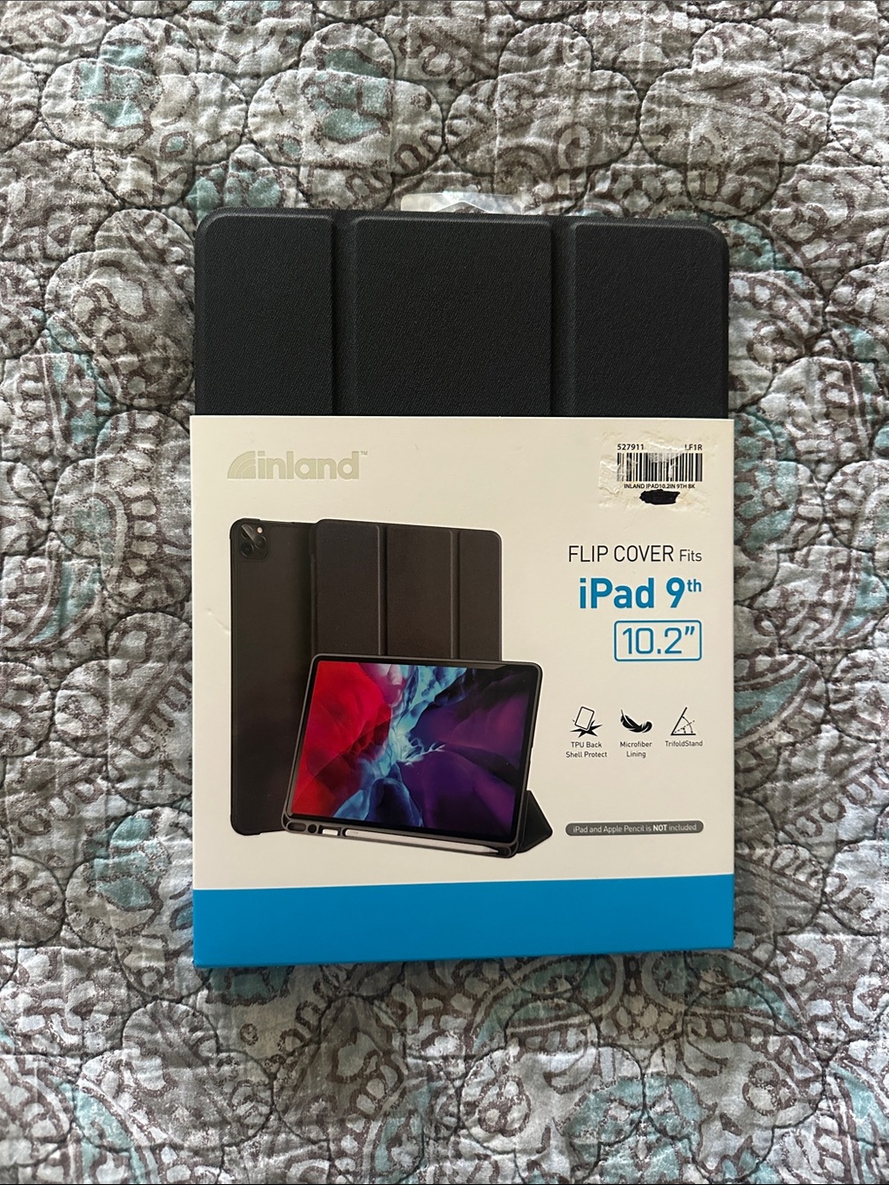 Inland Flip Cover For iPad 10.2" 9th Gen, Black